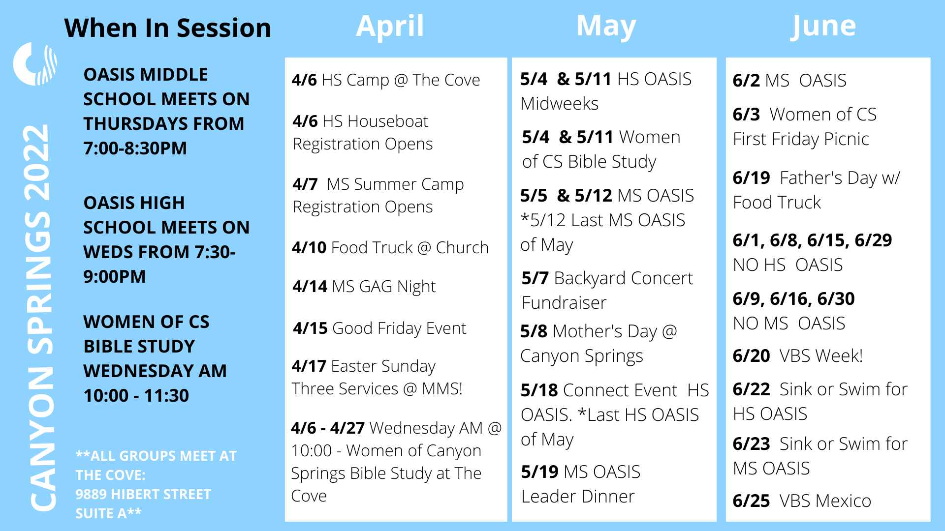 Spring Calendar 2022