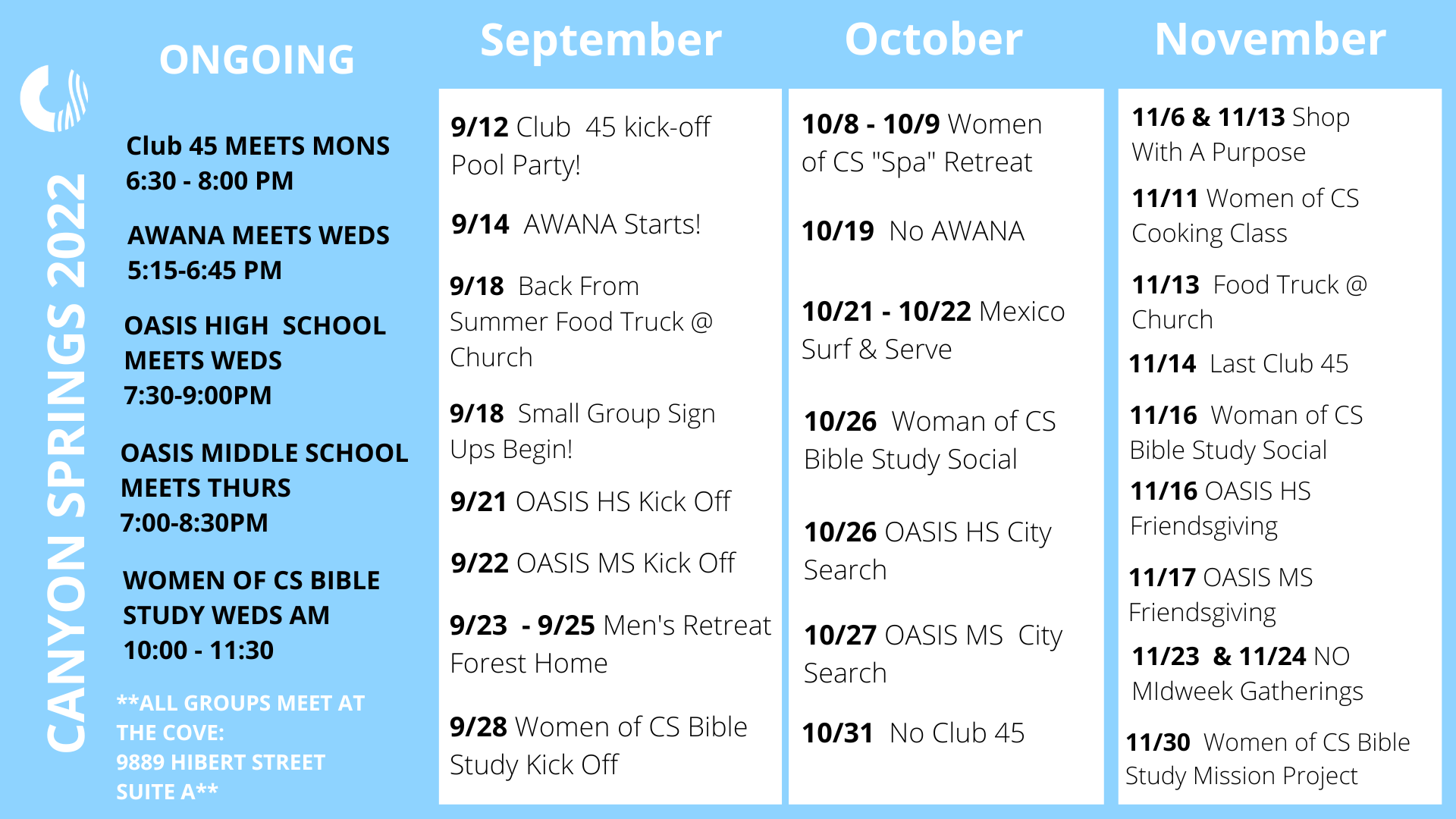Fall Calendar 2022